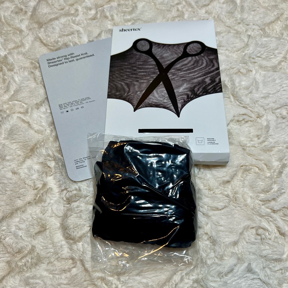 Sheertex Control Top Super Sheer Rip Resist Tights (S, Black)